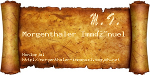 Morgenthaler Immánuel névjegykártya